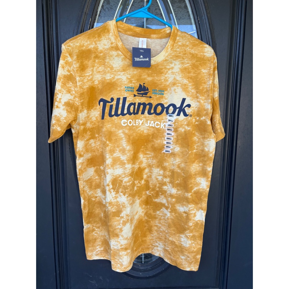 Alternative Tillamook Colby Jack Cheese Tie Dye Graphic T-Shirt Mens Small